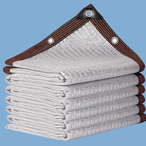 Rete Ombreggiante per Piante,Panno Ombreggiante per Protezione Solare,Telo Coprente per Serre,Telo Ombra in Foglio di Alluminio,con Tasso di Ombreggiatura 75%,Con Occhielli (2x3m/6.6x9.8ft)