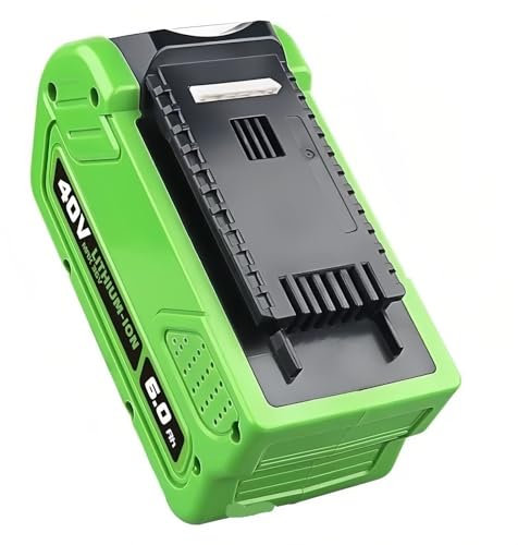 Batteria al litio a ricarica rapida da 6000 mAh e 20 core for tosaerba, motosega elettrica, 40 V. Compatibile con Greenworks 40V, 29462.(6000mah)