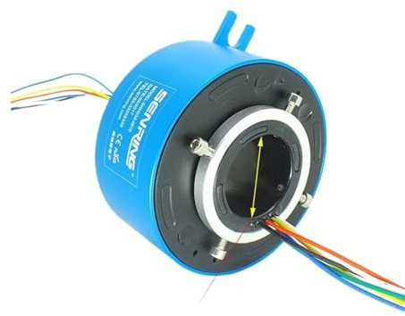 Slip Ring Rotary union with Hole Size 38.1mm OD 99mm Rotating Conductive Hallow Shaft Slip Rings 6/12/18/24 Wires 10A(38.1x99mm 24CH 10A)