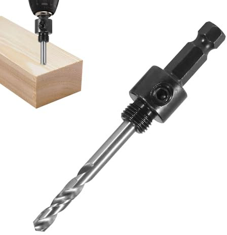 A1 Hole Saw Arbor 14-30mm Quick Change Hex Shank Mandrel with 6.35mm High-Speed Steel Pilot Drill Heavy Duty Carbon Steel Arbor for Power Drill Compatible with Bi-Metal Carbide and Diamond Hole Saws