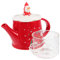 Ciieeo 1 Set Teiera Decorativa Natalizia con Tazze Teiera Porcellana con per Festeggiamenti e Regali
