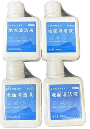 Soluzione detergente da 200 ml, compatibile con i robot Dreame X30 Ultra X40 Ultra L10s L20 L40 D10 S10 S40, soluzione detergente for aspirapolvere robot, pulitore for pavimenti duri senza aloni.(4pcs