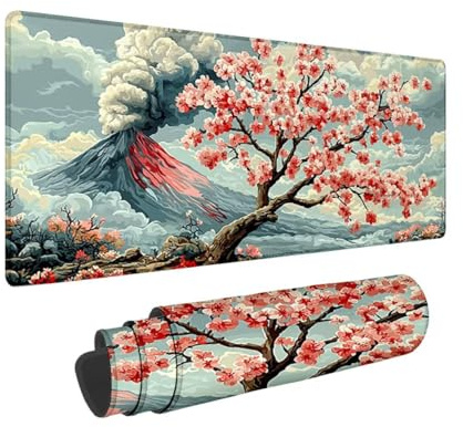 Schreibtischunterlage 900x400 mm, Gaming Mauspad XXL, Mousepad mit Vernähter Rand, Tischunterlage Laptop Desk Mat Large Size Wasserdicht und Rutschfest, Groß Mouse Pad für Büro Home Office (Japan) X-4