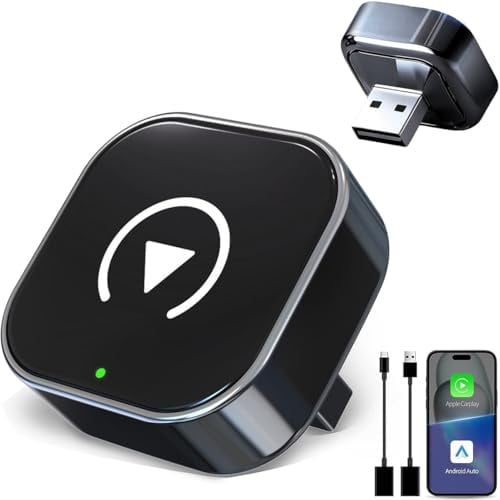 Wireless CarPlay Adapter UK & Android Auto Adapter 2026 Upgrade Instant Convert Wired to Wireless CarPlay,Plug & Play for iPhone iOS 10+ & Android 11+, Car GPS Navi, Auto Connect Fast and Stable