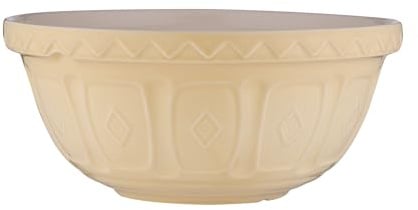Mason Cash Colour Mix S18 Mixing Bowl Yellow 26cm | 2.7 Litre Ceramic Baking Bowl | Dishwasher & Freezer Safe | Non-Slip Design for Dough, Cake & Pastry Mixing