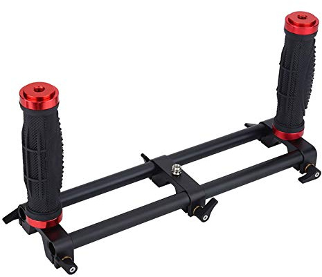 Camera Stabilizer, Dual Grip Handheld Stabilizer Gimbal Stabilizer Rig Accessory Spring Gimbal Dual Grip Extender Handle with 1/4in Screws and 3/8in Screws