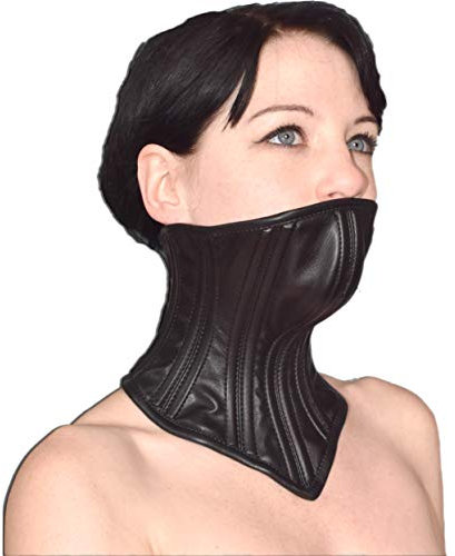 Honeylust - Verschließbares Bondage Halskorsett mit Kinn - Fetisch Halsband für eine gerade Kopfposition - BDSM Sexspielzeug für stille Sklaven
