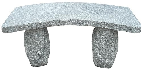 Dehner Gartenbank gebogen, 2-Sitzer, ca. 100 x 40 x 45 cm, Granit, grau