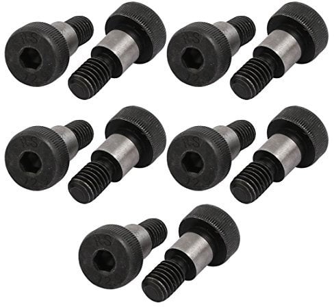 sourcing map 10Stk. 40Cr Stahlschulterbolzen 10mm Schulter Dmr. 10mm Schulterlänge M8x13mm