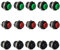 RUNCCI-YUN 15Pcs SPST interruptor a pulsador redondo, 12V del interruptor pulsador momentáneo,Lockless Botón interruptor(16mm AC 6A/125V 3A/250V)