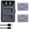 DuraPro Lot de 2 batteries NB-10L NB10L NB 10L + chargeur double USB fin pour appareils photo Canon G1X G15 G16 SX40HS SX50HS SX60HS SX40 SX50 SX60 HS