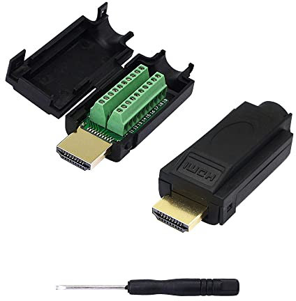 SinLoon --,Modulo di segnale connettore HDMI maschio a terminale senza saldatura placcato oro con coperchio in plastica