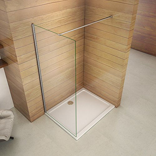 70x200cm Box Doccia Parete Walk In Con Vetro Trasparente Easyclean 8mm+Barra 90cm