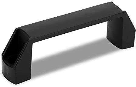 INTIRILIFE Kunstoff Hand Griff Lochabstand 120 mm - Bügelgriff Tragegriff Ersatzgriff Haltegriff in Schwarz