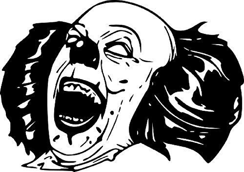 myrockshirt ES ca 20cm IT Clown Gruselclown Horror Pennywise Aufkleber Sticker Autoaufkleber Profi-Qualität Sticker UV-fest