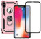 Yiakeng Cover iPhone X, Cover iPhone XS con Proteggi Schermo, Custodia Slim Silicone Armour Bumper Antiurto Telefono Case per iPhone X/XS (Oro Rosa)