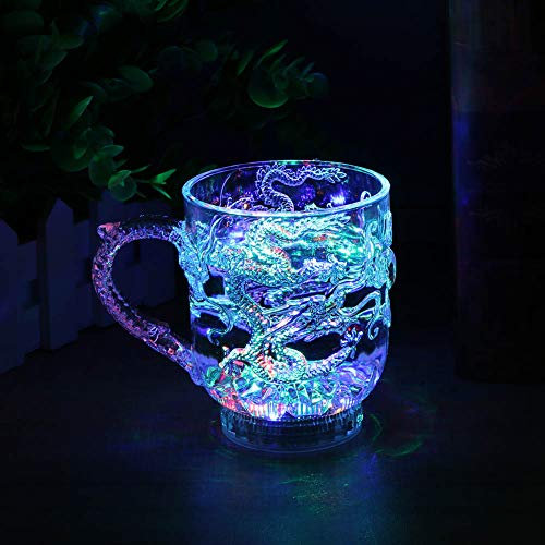 Leuchtende Glas LED Sektglas Trinkglas Party Glas Trinkbecher Geburtstag Silvester Hochzeit Party Deko Geschenk Bechern (1Pc)