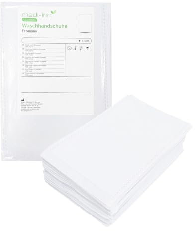 Medi-Inn Economy Lot de 100 gants de toilette jetables 15 x 22 cm