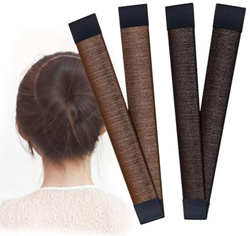 SIOPPKIK 2er Pack Magic Hair Dutt Maker French Twist Hair Dutt Maker Magic Hairstyle Aid Dutt Band für Damen Kinder Dutt Haarschmuck (Braun, Hellbraund)