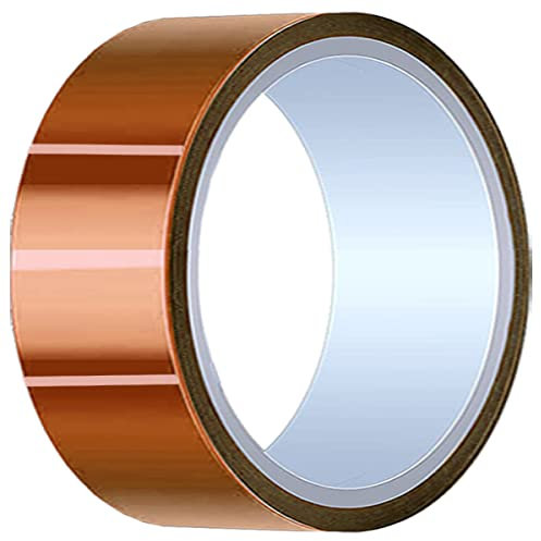 DAOKAI 50 mm x 28 m (90 ft) Hochtemperaturband Hochtemperaturband Polyimid Hitzebeständiges Band Thermoband Kaptonband zum Abdecken/Löten / 3D-Drucker/Batterie