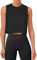 REORIA Damen Crop Tops Workout Tops Lose Ärmellose Cropped Muscle Tank Open Back Shirts Schwarz L