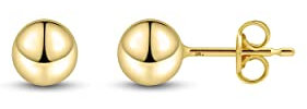 Amberta Allure Damen Kugel Ohrstecker aus 9K Gold: 5 mm