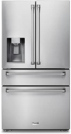 THOR Kitchen Professional 36-Inch French Door Refrigerator with Ice and Water Dispenser - Model TRF3601FD