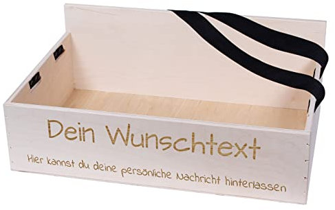 Alsino Bauchladen Holz mit Wunschtext Beschriftung JGA Promotion Events - 40 cm x 26 cm x 10 cm, personalisierbar