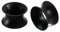 Plug Tunnel Creux Oreille, Ecarteur Oreille Silicone 18mm Noir Double Flared Tunnel Oreille Souple Creux Écarteur Oreille Homme Femme