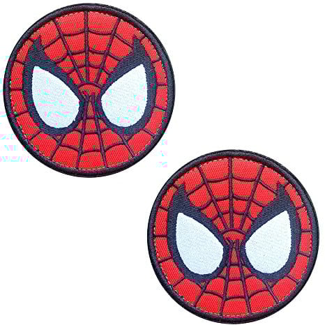 2 Pcs Spider Knight Logo Aufnäher bestickte Applikation Patch für Jeans, Jacken, Kleidung, Handtaschen, Mützen,Rucksack,Uniform,Weste/Dunkler Ritter Patch für Kinder und Erwachsene