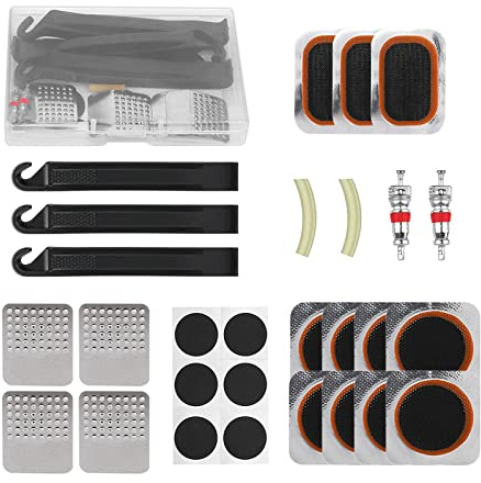 Fahrrad Reifen Flickzeug Reparaturset, Fahrradschlauch Reparaturset, Fahrradreifen Patch Kit, Tragbar Reifenreparaturset Flickset für Radfahrer Motorräder BMX Geländefahrzeuge aufblasbaren Gummi