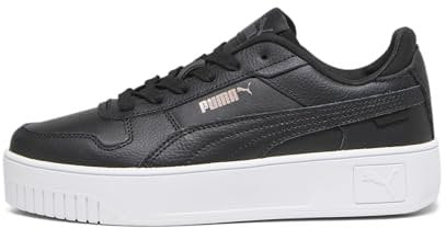 PUMA Carina Street Jr Sneaker, Black Black Rose Gold White, 38.5 EU