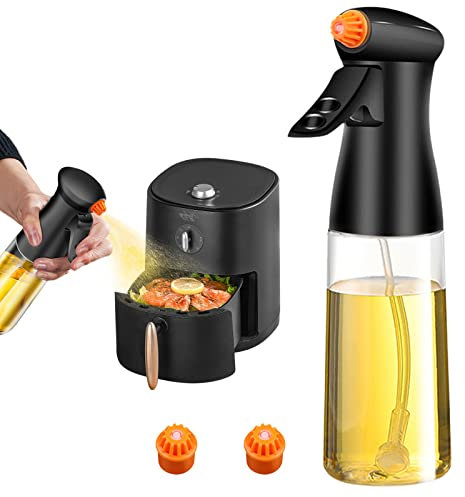AHOUGER Spray para aceite de 210 ml grado alimenticio aceite para freidora de aire pulverizador aceite de oliva para botella de spray para aceite de cocina