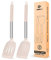 Confezione da 2 spatole da cucina in silicone solido, antiaderenti, resistenti al calore, senza BPA, ideali per pesce, uova, pancake (acciaio inossidabile kaki)