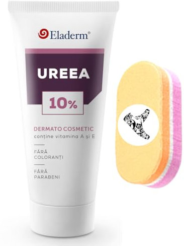 Eladerm Crema Urea 10%, 100ml, Eczemi, Cheratosi, Psoriasi, Eruzioni Cutanee, Dermatite, Prurito, Ferite, Piedi e Mani Secchi e Screpolati| Idratante, Riparatrice | Vitamin A, E, Burro di Karitè