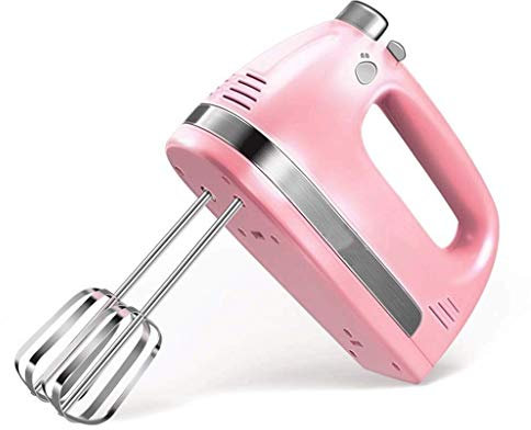 ONCLI Professional Speed Electric Hand Mixer with Beaters, Whisk, Dough Hooks,Stainless Steel Manual Mixing Eggbeater (Color : Pink) (Pink) fine