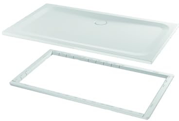 BetteUltra Rechteck-Duschwanne mit Minimum-Wannenträger 1600x1000x35mm, mit Antirutsch Pro, 5967-440AE,T1, Farbe: Snow (weiß matt)