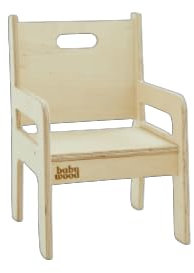 Babywood Holzstuhl für Kinderzimmer, Schreibtischstuhl für Kinder, Kinderstuhl 0-5 Jahre, Kinderhocker, Kleinkinderstuhl (Natürlich)