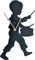 WB wohn trends Wand-Uhr Trommler-Junge, 41cm hoch, mit beweglichem Arm, Drummer von Casablanca by GILDE