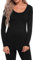 INNERSY Thermal Oberteil Damen Schwarz Thermounterwäsche Frauen Winter Ski Unterwäsche Baselayer (S, Schwarz)