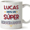 MUGFFINS Tazas Personalizadas para FISIOTERAPEUTA hombre - En Español - Eres Súper - 11 oz / 330 ml - Regalo Personalizable original y divertido