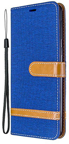 Wuhaizher Étui pour Motorola G14 - Étui portefeuille en cuir synthétique à rabat - Housse de protection antichoc avec béquille [Porte-cartes] Coque de smartphone en silicone pour Moto G14, bleu