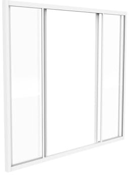 Vente-unique-Cristalera corredera de Aluminio Blanco Lacado 120x105 cm - Ravena