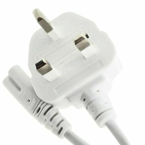 iSeventy9 2 Meter Power Cord 3 Pin Plug to C7 Figure 8 Power Lead Compatible with LED or Smart TV - White