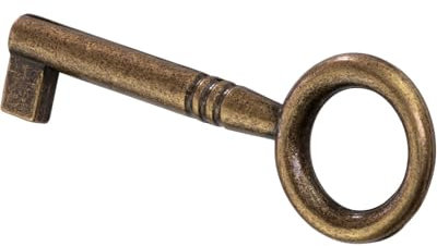 Gedotec Llave de mueble bruñida | 1 pieza | llave de bar metal | SALIERI | decorativa de repuesto retro | 30 mm | de repuesto | con eurocerradura