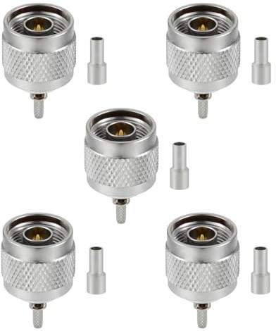 Vecys 5PCS N Männliche Steckverbinder 50 ohm N Männliche Crimp RF Koaxialstecker N Männliche Stecker Adapter für RG174 RG316 Low Loss Koaxialkabel