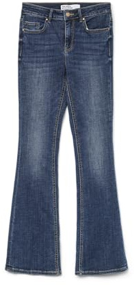 VERO MODA Vmflash Li3110 GA Noos Jean évasé, Bleu foncé Denim, XL / 30L Femme