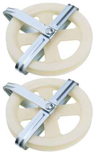 The Lord of the Tools 2 Stück 12,7 cm Wäscheleine Seilrolle Nylon Seilrolle Kabelabzieher Kompatibel mit Outdoor Trocknen Kleidung Passend für Seil bis zu 3/8 Zoll Weiß