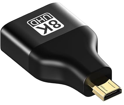 JBSTK 8K Micro HDMI Adapter, Micro HDMI Stecker auf Standard HDMI Buchse Adapter Konverter, HDMI Kupplung 8K unterstützt 8K@60Hz, 4K@120Hz, 2K@240Hz
