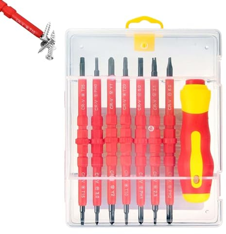 7 in 1 Insulated Screwdriver Set in Case - Hand Tools with Flat Head Screwdrivers for Men